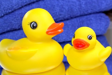 Badeente Mutter und Kind