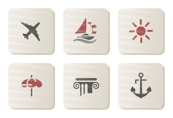Holidays and Treval icons | Cardboard series