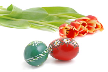 Ostern, Ostereier with tulpen