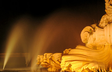 Fountain at night, detail