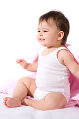 adorable baby girl laughing