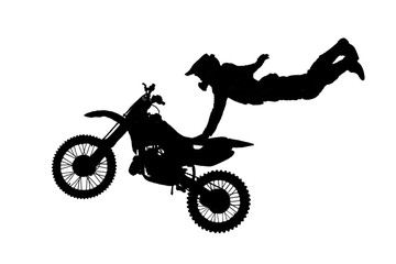 isolated motorbike jump on the white