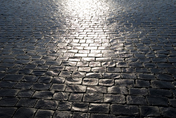 Light on  roadway
