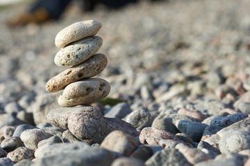 Stones combined in a pyramid, zen