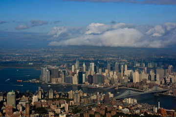 Aerial view on lower Manhattan Island