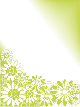 Spring floral design in green and white