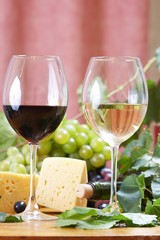 Wine and Cheese still life