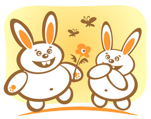 Obraz na płótnie Canvas happy rabbits