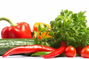 Fresh Vegetables, Fruits and other foodstuffs.