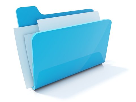 Full blue folder icon isolated on white