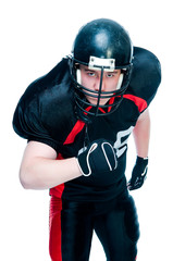 American football player in helmet