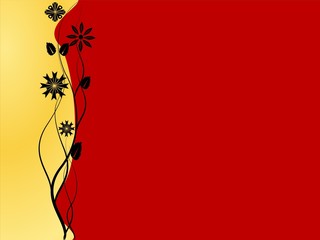 Red and golden floral background