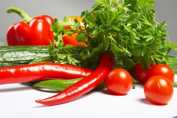 Fresh Vegetables, Fruits and other foodstuffs.