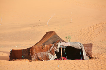 The nomad (Berber) tent in the Sahara, Morocco