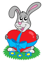 Valentine rabbit with heart