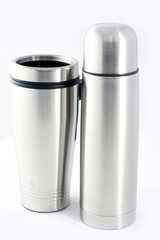 Thermos and a mug for hot liquids