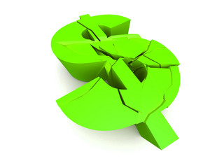 zerbrochenes dollarzeichen