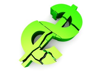 zerbrochenes dollarzeichen