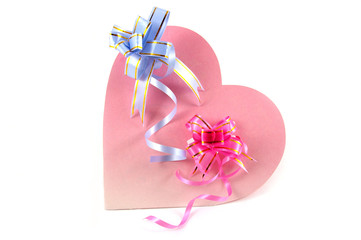 Heart from paper and small bows.St Valentines Day