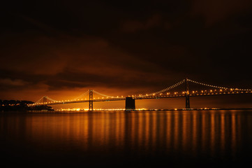 Fototapeta na wymiar Bay Bridge by Night