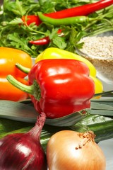 Fresh Vegetables, Fruits and other foodstuffs.