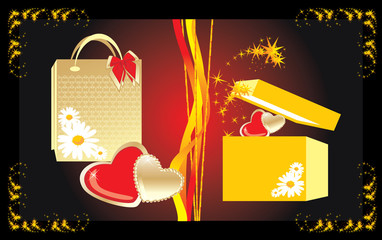 Gifts to the Valentines day. Vector