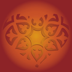 Elagant heart in red