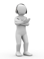 3d person with headset