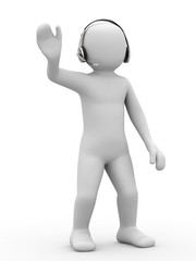 3d person with headset