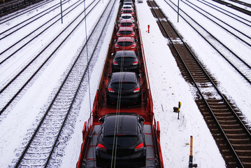 Cars on railway