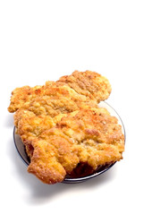 pork crunchy chops on white background