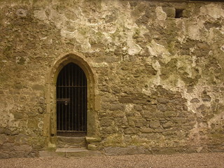 Door in ancient abbey