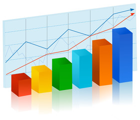 Finance stat - multicolor bar diagram