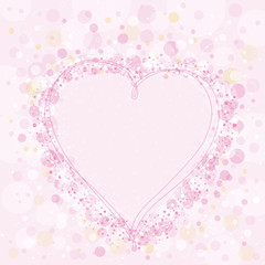 lovely pink heart, vector illustration