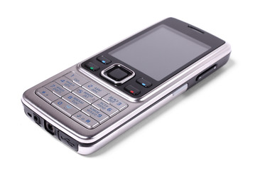 modern mobile phone in aluminium case