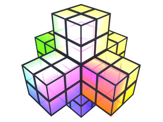 3D crossed colorful structure