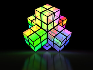 Fototapeta premium 3D crossed colorful structure