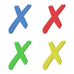 Obraz premium 3D cross signs on white background