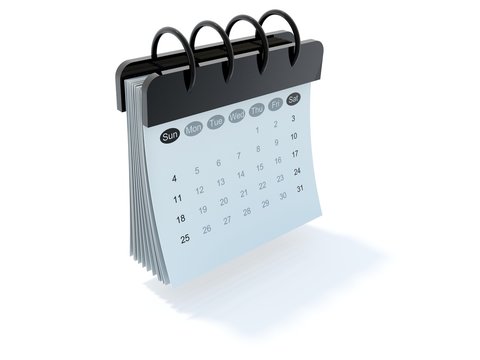 recommend clip art: Black calendar icon isolated on white