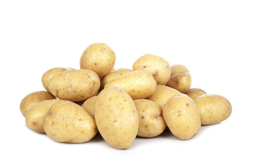 Stack of raw potatoes