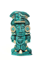 Mayan god statue from Mexico isolated