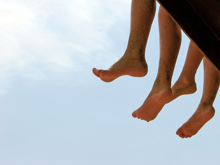 teens legs hanging