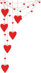 Valentin`s day card with red hearts