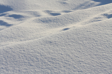 Pulverschnee mit Verwehungen