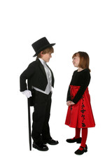 cute young children in formal dressy clothing