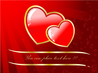 Valentine's day or wedding card with empty space for text.