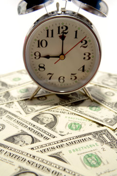 Clock and cash. Time is money