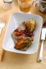 Dentice e fiori di zucca al balsamico - Emilia Romagna