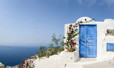 Fotobehang Santorini Deur naar nergens