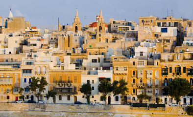Fototapeta premium Valletta Malta Waterfront Buildings